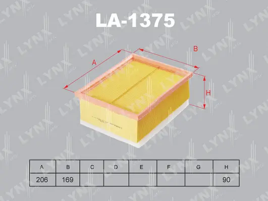 Filtre à air LYNXAUTO LA-1375