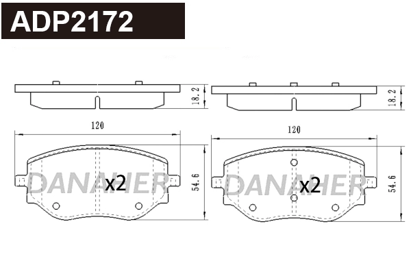 Kit de plaquettes de frein, frein à disque DANAHER ADP2172