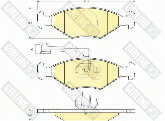Kit de plaquettes de frein, frein à disque GIRLING 6113402