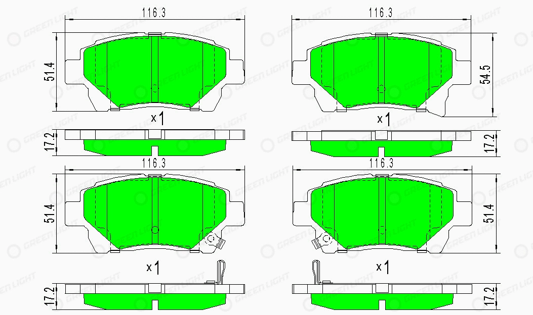Kit de plaquettes de frein, frein à disque Automotive Adriado GLBP0428