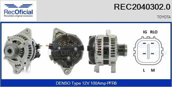 Alternateur RECOFICIAL REC2040302.0