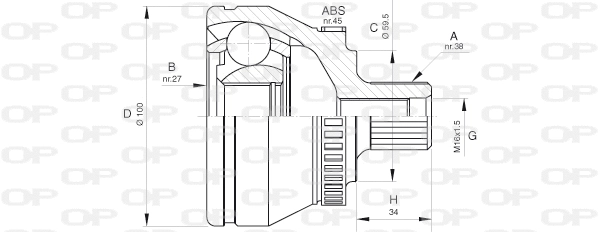 Jeu de joints, arbre de transmission OPEN PARTS CVJ5621.10