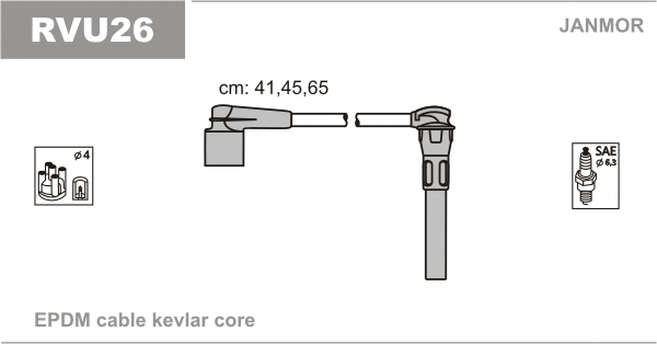 Kit de câbles d'allumage JANMOR RVU26