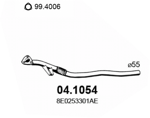 Tuyau d'échappement ASSO 04.1054