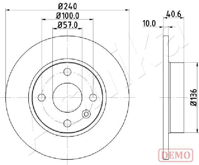 Disque de frein ASHIKA 61-00-0405C