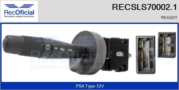 Commutateur de colonne de direction RECOFICIAL RECSLS70002.1