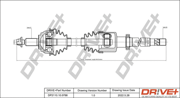 Arbre de transmission Dr!ve+ DP2110.10.0788