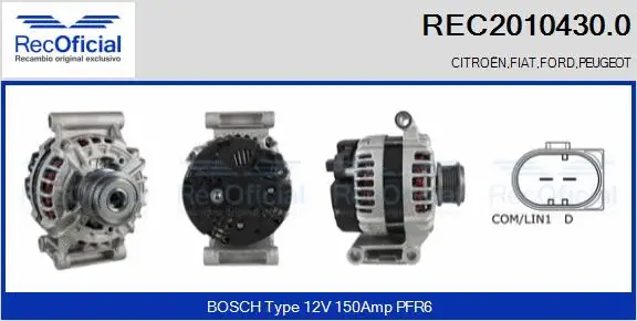 Alternateur RECOFICIAL REC2010430.0