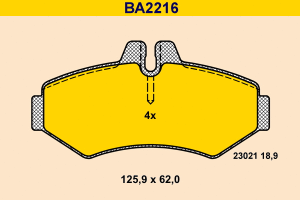 Kit de plaquettes de frein, frein à disque BARUM BA2216