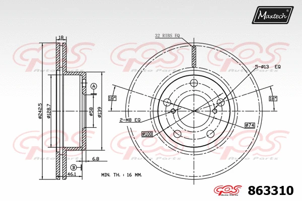 Disque de frein MAXTECH 863310