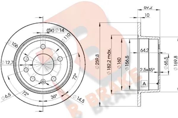 Disque de frein R BRAKE 78RBD29105
