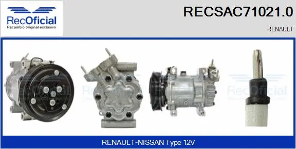 Compresseur, climatisation RECOFICIAL RECSAC71021.0