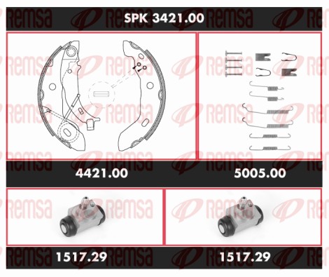 Kit de freins, freins à tambours REMSA SPK 3421.00
