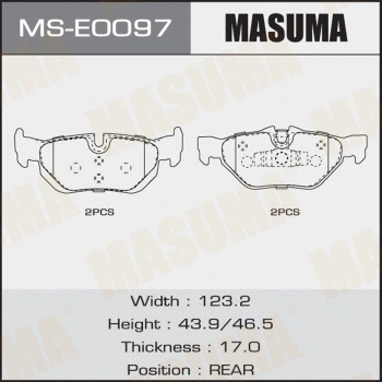 Jeu de mâchoires de frein MASUMA MS-E0097