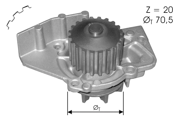 Pompe à eau, refroidissement du moteur FERRON TOP12600003