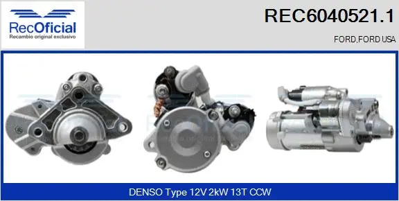 Démarreur RECOFICIAL REC6040521.1