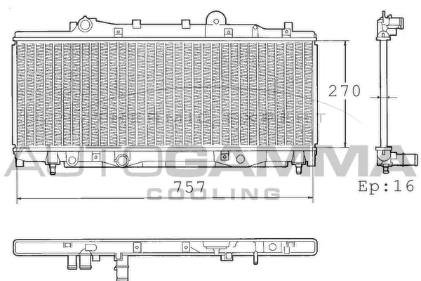 Radiateur, refroidissement du moteur AUTOGAMMA 101423