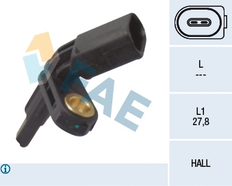 Capteur, vitesse de roue FAE 78012