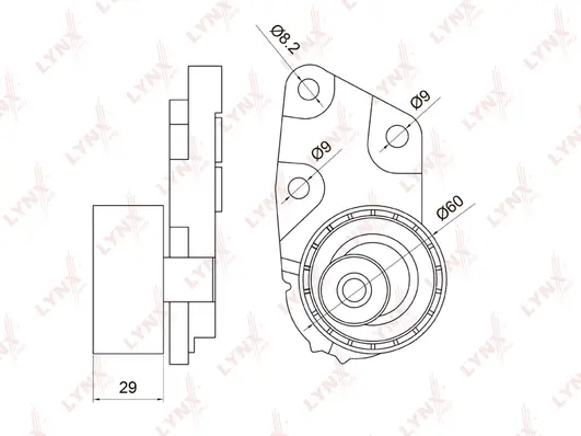 Poulie de tension, courroie crantée LYNXAUTO PB-1074