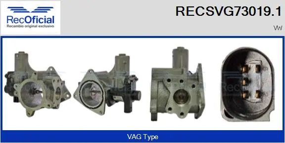 Vanne EGR RECOFICIAL RECSVG73019.1