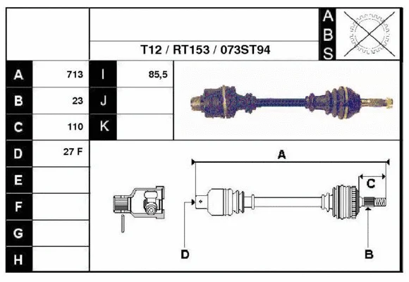 Arbre de transmission Technika 38073