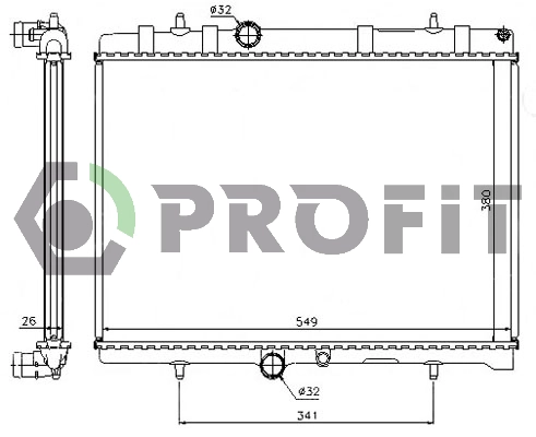 Radiateur, refroidissement du moteur PROFIT PR 0522A1