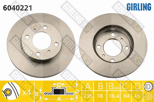 Disque de frein GIRLING 6040221