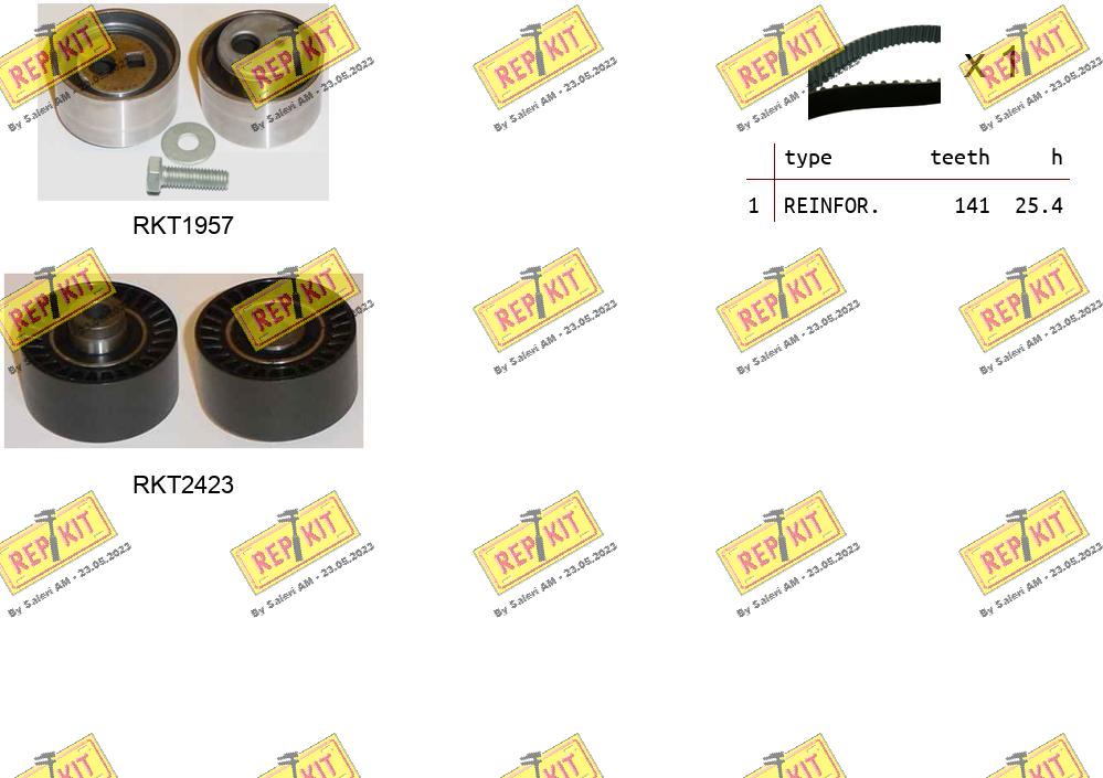 Kit de courroie crantée REPKIT RKTK1303