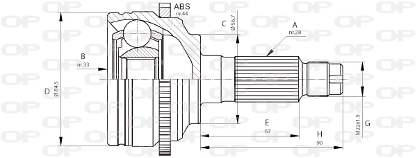 Jeu de joints, arbre de transmission OPEN PARTS CVJ5683.10