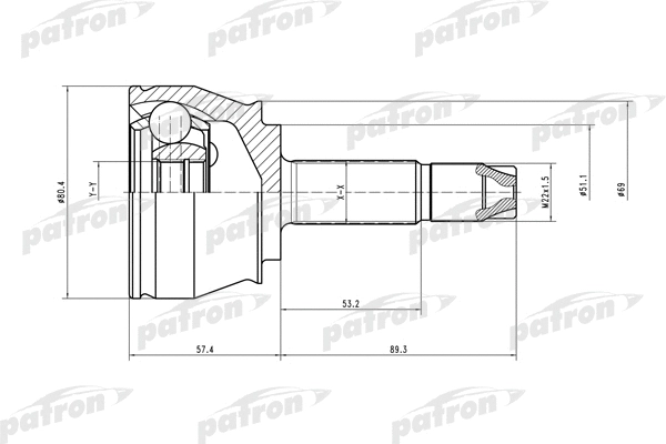 Jeu de joints, arbre de transmission PATRON PCV1374