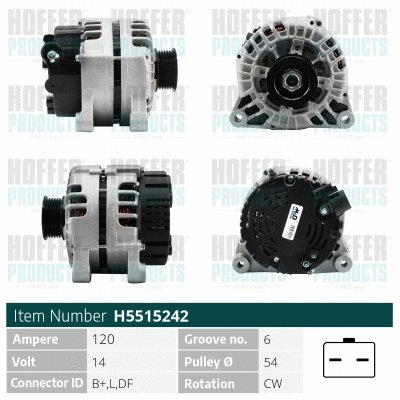 Alternateur HOFFER H5515242