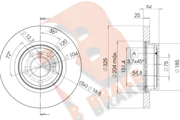 Disque de frein R BRAKE 78RBD22217