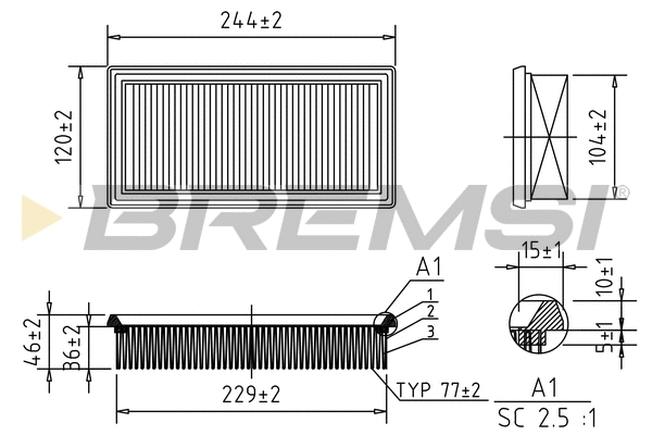 Filtre à air BREMSI FA1030