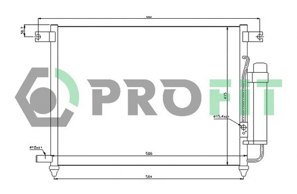 Condenseur, climatisation PROFIT PR 1703C1