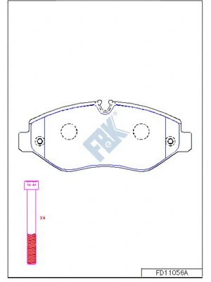 Kit de plaquettes de frein, frein à disque FBK FD11056A