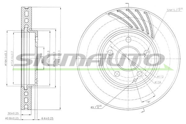 Disque de frein SIGMAUTO DBB638V