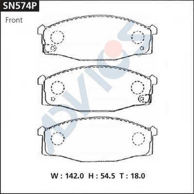 Kit de plaquettes de frein, frein à disque ADVICS SN574P