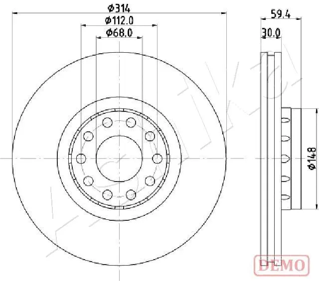 Disque de frein ASHIKA 60-00-0924C