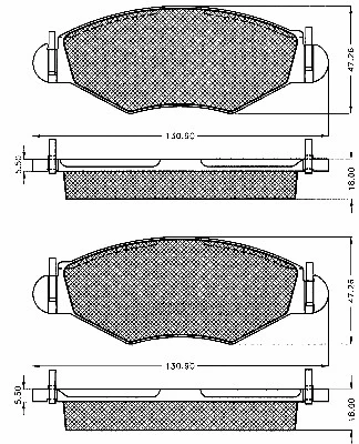 Kit de plaquettes de frein, frein à disque BSF 10555