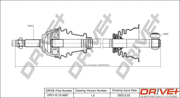 Arbre de transmission Dr!ve+ DP2110.10.0687