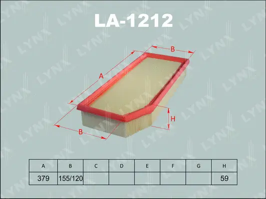 Filtre à air LYNXAUTO LA-1212