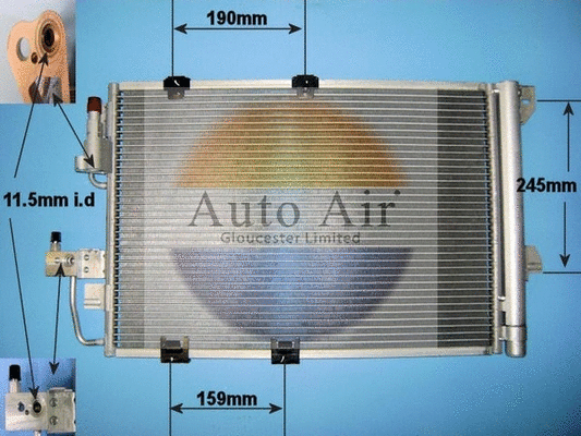 Condenseur, climatisation AUTO AIR GLOUCESTER 16-1245