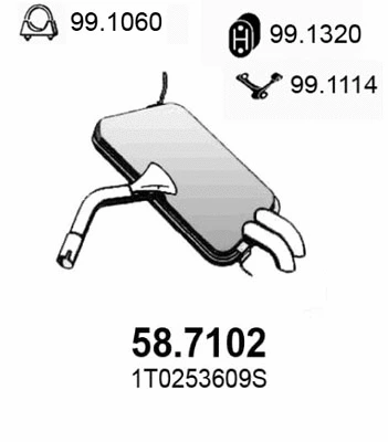 Silencieux arrière ASSO 58.7102