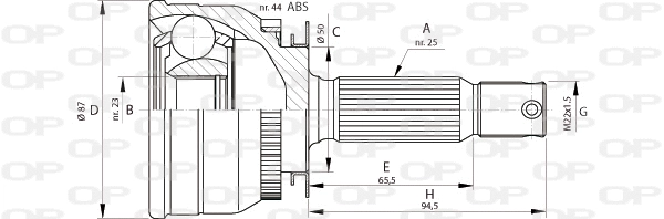 Jeu de joints, arbre de transmission OPEN PARTS CVJ5691.10