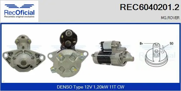 Démarreur RECOFICIAL REC6040201.2