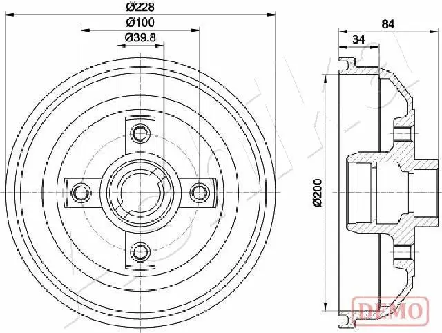 Tambour de frein ASHIKA 56-00-0407C