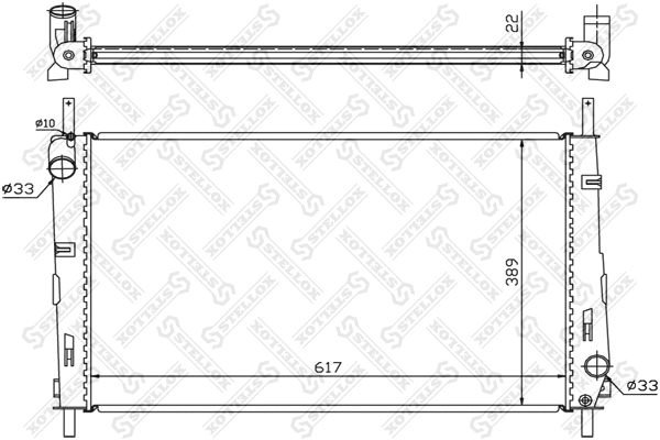 Radiateur, refroidissement du moteur STELLOX 10-25066-SX