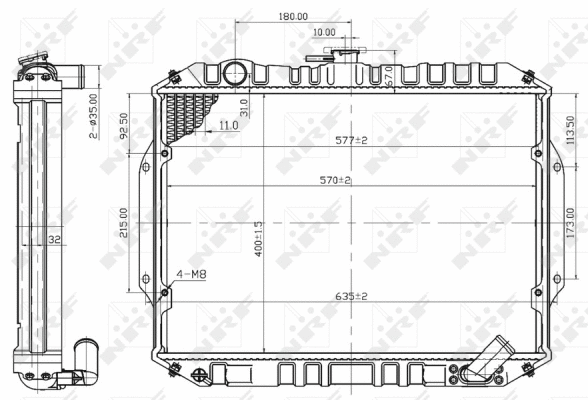Radiateur, refroidissement du moteur NRF 503486
