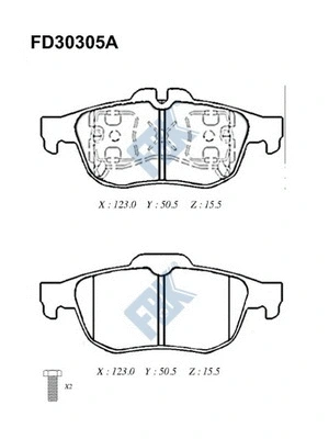 Kit de plaquettes de frein, frein à disque FBK FD30305A