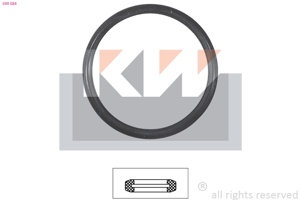 Joint, boîtier du thermostat KW 590 584